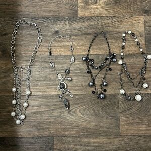Bundle of 4 statement beaded necklaces